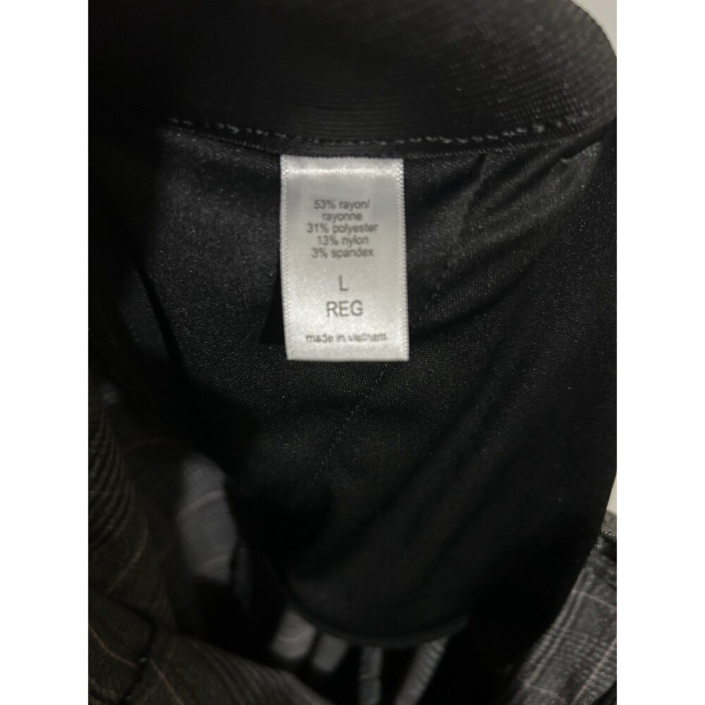 maurices Women's L Gray Plaid High Waist Dress Pants Flat Front Pockets Stretch - Picture 7 of 8